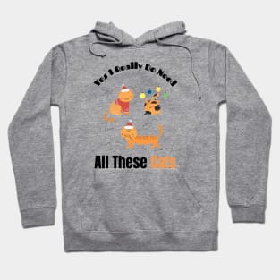 Yes I Really Do Need All These Cats Funny Gift for Cat Lovers Hoodie